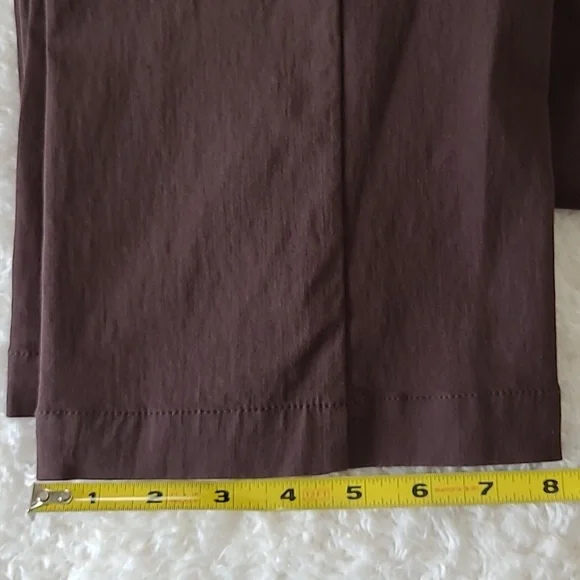 NEW Women's Pants Stretch Multiples Essential Chocolate Brown Faux Pocket Size 8 - Picture 6 of 8